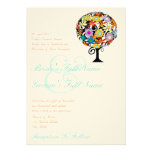 Whimsical Flower Love Tree Wedding Invitation