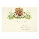 Whimsical Flower Tree Wedding Response Cards Personalised Invitation