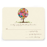 Whimsical Flower Tree Wedding RSVP Personalized Announcement