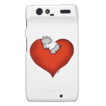 Whimsical Hippo on Heart Motorola Droid RAZR Case