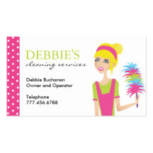 Whimsical House Cleaning Services Business Cards