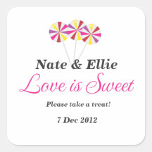 Whimsical lollipop Candy Buffet Sticker