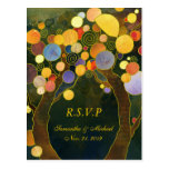 Whimsical Love Trees Wedding RSVP Cards (4.25x5.6) Post Card
