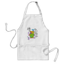 Whimsical Owl Illustration Apron