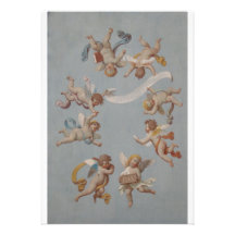 Whimsical Renaissance Cherub Angels Personalized Invite