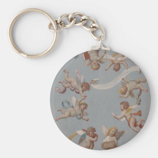 Whimsical Renaissance Cherub Angels Keychain