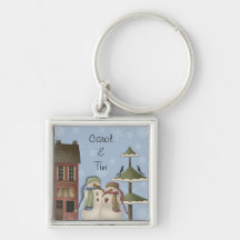 Whimsical Snowman Key Chain