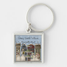 Whimsical Snowman Keychain