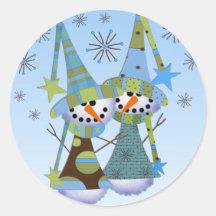 Whimsical Snowmen Stickers