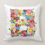 Whimsical Spring Flowers Garden Monogram Pillow pillows