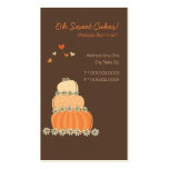 Whimsical Sweet Peach Orange Wedding Birthday Cake Business Card Templates