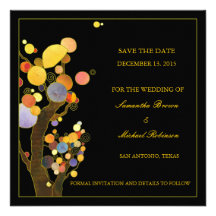 Whimsical Trees Save the Date Wedding Invitations