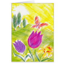 whimsical watercolor greeting card