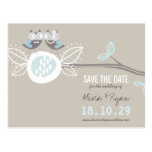 Whimsical Wedding Owls Tree Branch Save The Date postcards