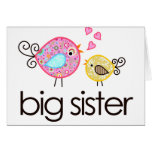 Whimsy Birds Big Sister T-shirt Announcement Card