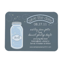 Whimsy Mason Jar Save the Date Flexible Magnets