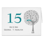 whimsy tree blue lovebirds mod table numbers cards