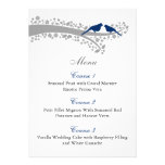 whimsy tree navy blue lovebirds menu cards invitations