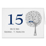 whimsy tree navy blue lovebirds mod table numbers cards