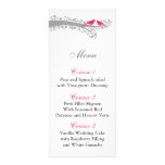 whimsy tree pink lovebirds menu cards rack cards