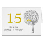 whimsy tree yellow lovebirds mod table numbers cards