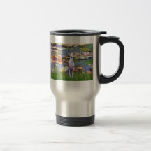 Whippet (brown-white) - Lilies 2 Mug
