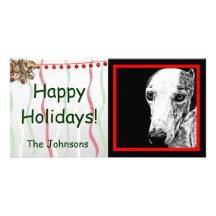 Whippet dog custom photo card