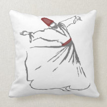 Whirling Dervish cushion - maroon Throw Pillows