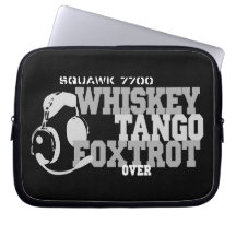 Whiskey Tango Foxtrot - Aviation Humor Laptop Computer Sleeve