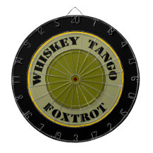 Whiskey Tango Foxtrot Dartboard With Darts