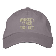 Whiskey Tango Foxtrot Pilot Hat Embroidered Baseball Cap