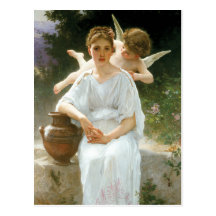 Whisperings of Love, William Adolphe Bouguereau Post Card