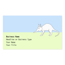 White Aardvark. Cute animal. Business Card Template