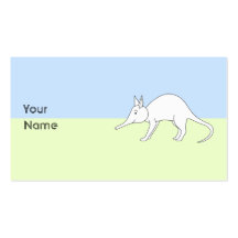 White Aardvark. Cute animal. Business Card