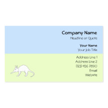White Aardvark. Cute animal. Business Cards