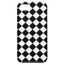 White and Black Diagonal Checkerboard Design iPhone 5 Cover