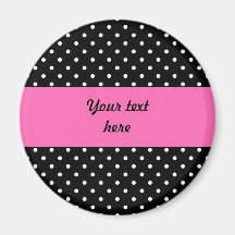 White and Black Polka Dot Pattern Refrigerator Magnet