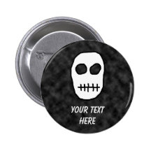 White and Black Skull. Primitive. Buttons