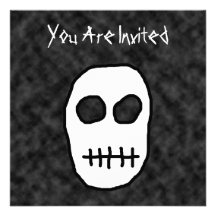White and Black Skull. Primitive. Invite