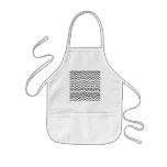 White and Black Waves Pattern. aprons