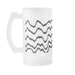 White and Black Waves Pattern. mugs