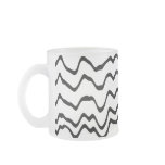 White and Black Waves Pattern. mugs
