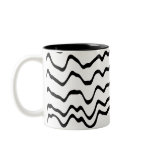 White and Black Waves Pattern. mugs
