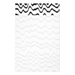 White and Black Waves Pattern. stationery