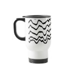 White and Black Waves Pattern. mugs