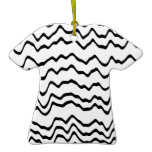 White and Black Waves Pattern. ornaments