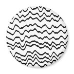 White and Black Waves Pattern. magnets