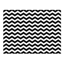 White and Black Zig Zag Postcards