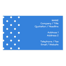 White and Blue Polka Dot Pattern. Business Card Templates