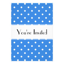 White and Blue Polka Dot Pattern. Invite